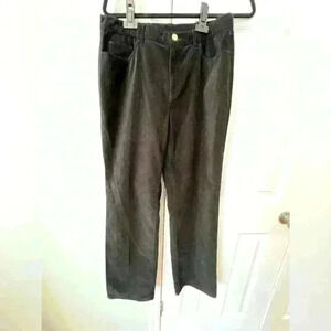 Talbots Women’s Regular 8 Black Crushed Velvet Pants with back pocket detail